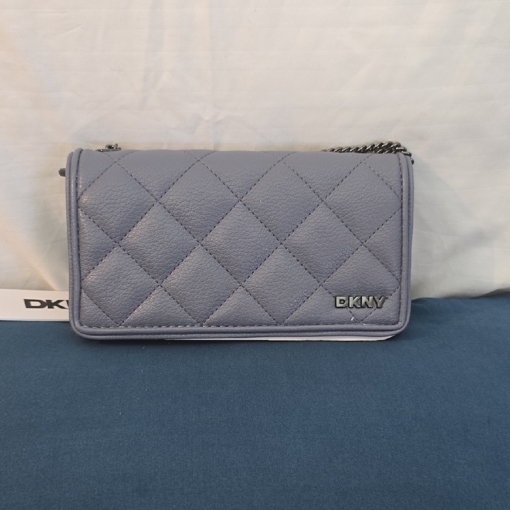 DKNY Gray Quilted Clutch Wristlet